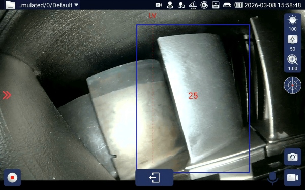 Yateks industrial videoscope AI counting turbine blades in progress, automatic identification and real-time counting for aero engine inspection