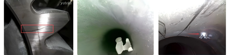 Yateks Q sereis Industrial Borescope Captures Metal Pipe Internal Wall Image